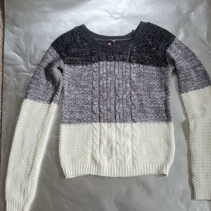 Black gray ivory sweater